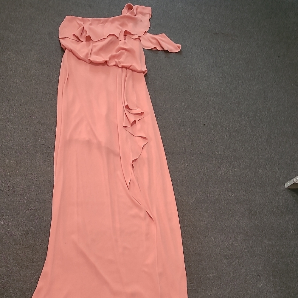 BCBGMaxAzria One Shoulder Coral Dress